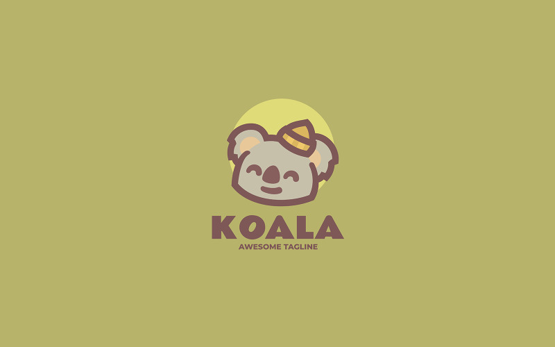Мультяшний логотип талісмана коали 3