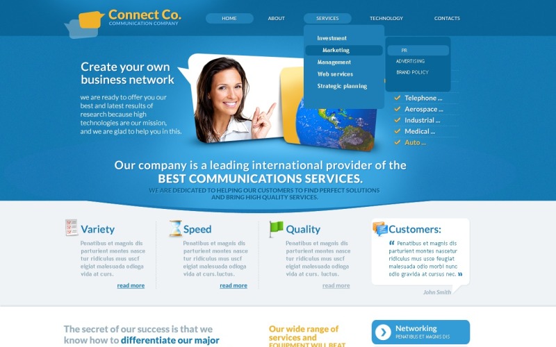 Communications Website Template
