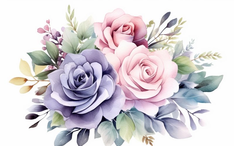 Akvarell blombuketter, illustration bakgrund 496
