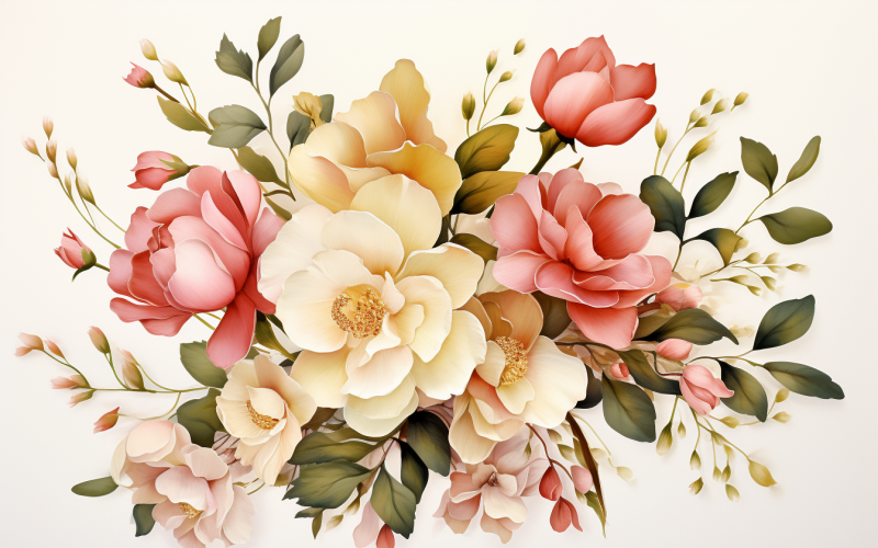 Akvarell blombuketter, illustration bakgrund 529