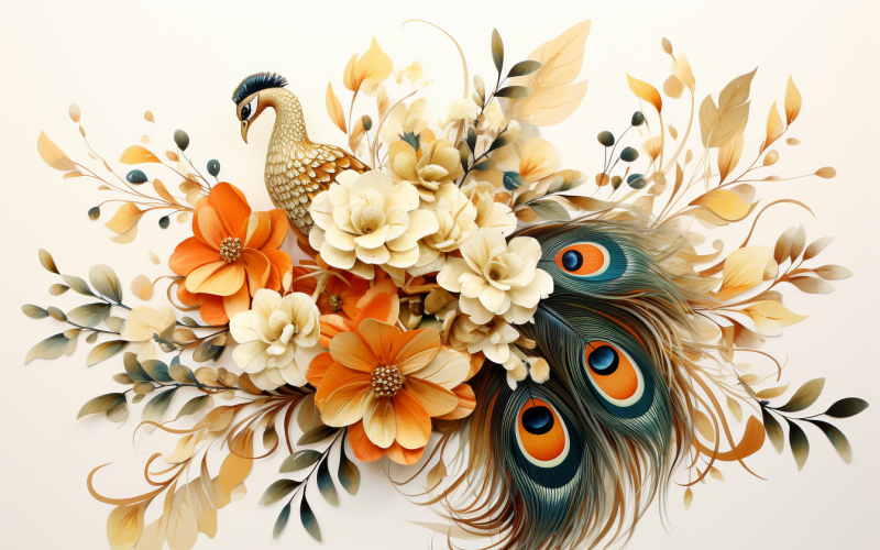 Akvarell virágcsokrok, illusztrációs háttér 449
