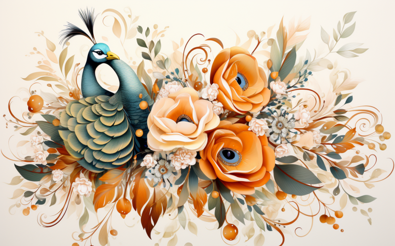 Aquarell-Blumensträuße, Illustrationshintergrund 451