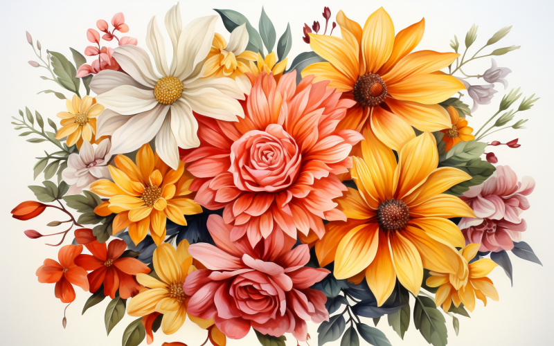 Akvarell blombuketter, illustration bakgrund 508