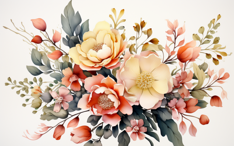 Akvarell blombuketter, illustration bakgrund 530