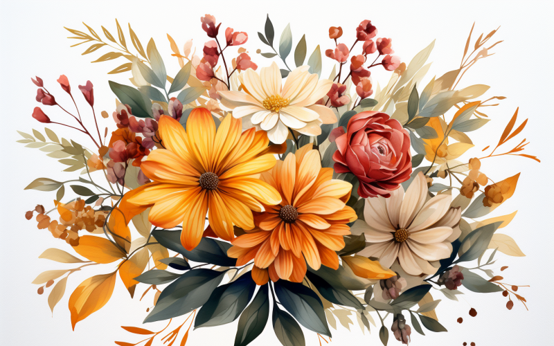 Aquarell-Blumensträuße, Illustrationshintergrund 504