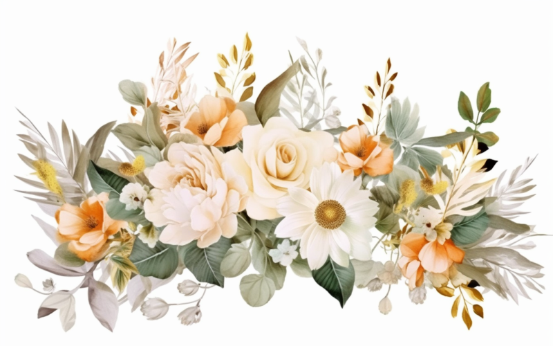 Aquarell-Blumensträuße, Illustrationshintergrund 519