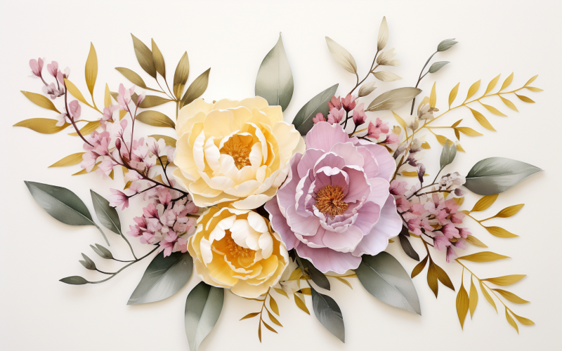Aquarell-Blumensträuße, Illustrationshintergrund 543