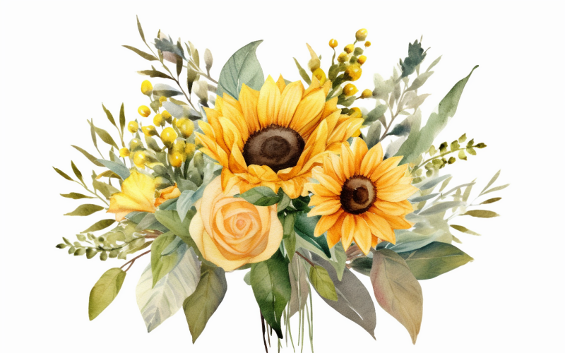 Aquarell-Blumensträuße, Illustrationshintergrund 548