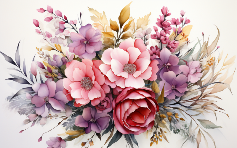 Aquarell-Blumensträuße, Illustrationshintergrund 570