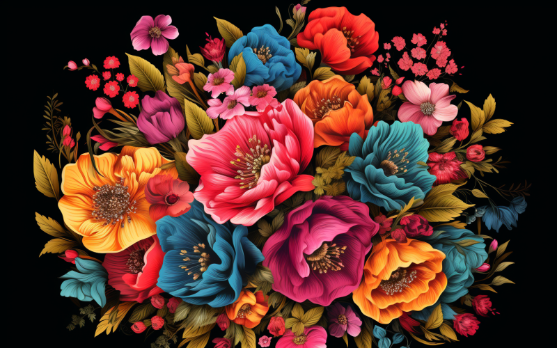 Aquarell-Blumensträuße, Illustrationshintergrund 596