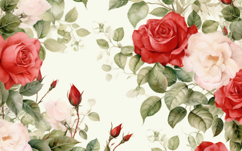 Bouquets de fleurs aquarelles, fond d'illustration 579