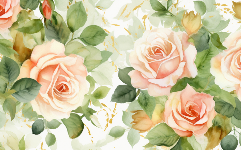 Buquês de flores em aquarela, fundo ilustração 525
