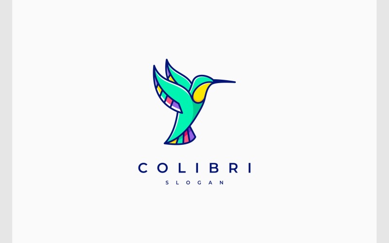 Logo della mascotte dell'uccello Colibri Colibrì
