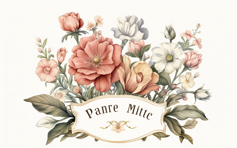 Ramos de flores de acuarela, fondo de ilustración 599