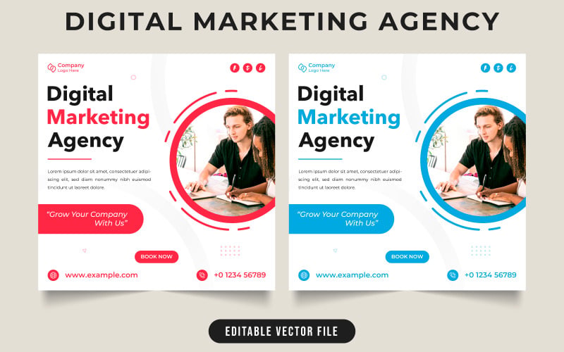 Progettazione di poster per social media per agenzia di marketing digitale