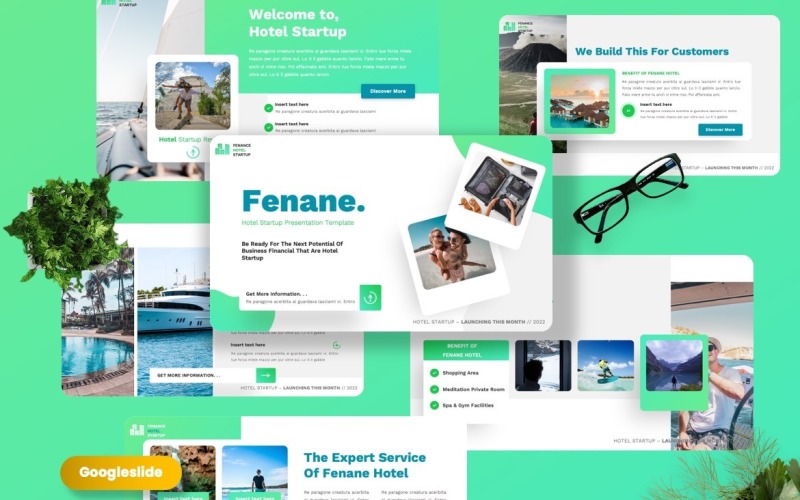 Fenane - Hotel Stratup Googleslide-sjabloon