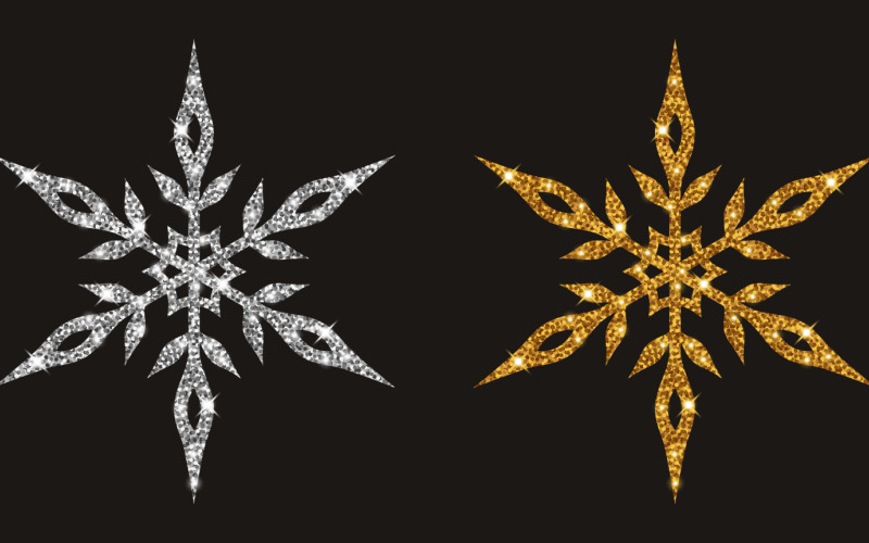 Flocos de neve vetoriais com efeito glitter