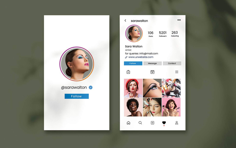 Modèle de carte de visite Instagram
