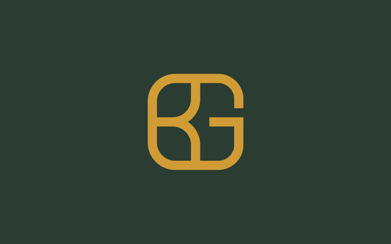 Modello di design minimale del logo della lettera BG