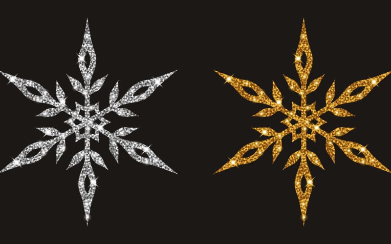 Vector snowflakes with a glitter effect