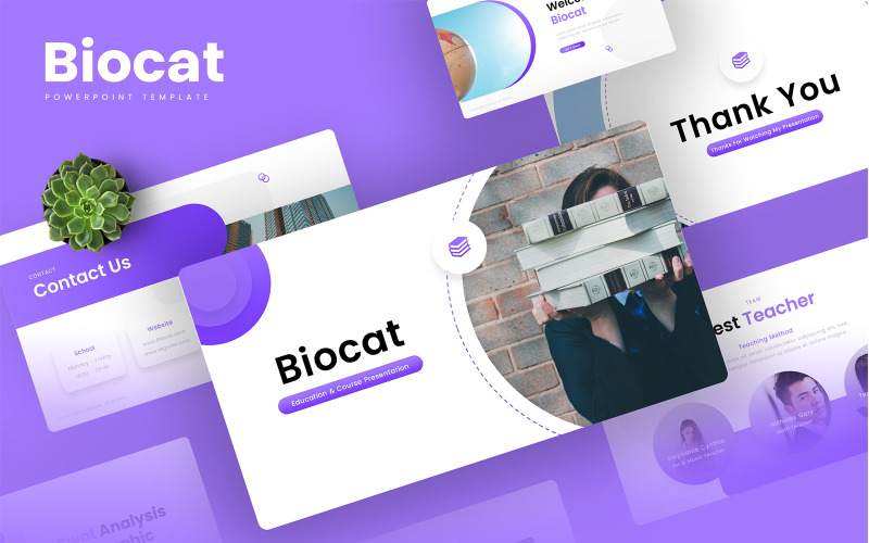 Biocat – Vzdělávání PowerPoint šablona