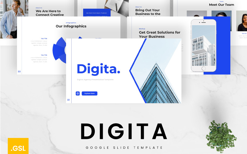Digita – Google Slides-sjabloon voor digitaal bureau