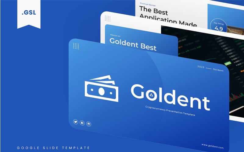 Goldent - Cryptocurrency Google Slides-sjabloon