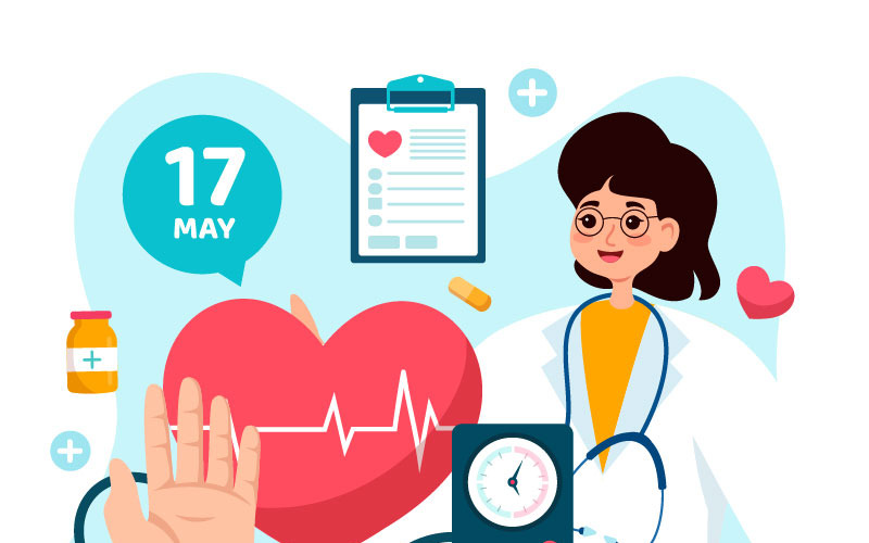 12 Dünya Hipertansiyon Günü İllüstrasyonu
