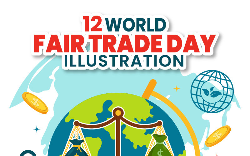 12 Ilustración vectorial del Día Mundial del Comercio Justo