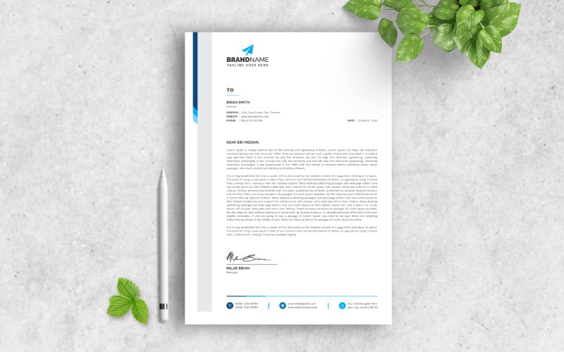 Letterhead Template Design, Modern Letterhead, Professional Letterhead, Minimalist Letterhead Design