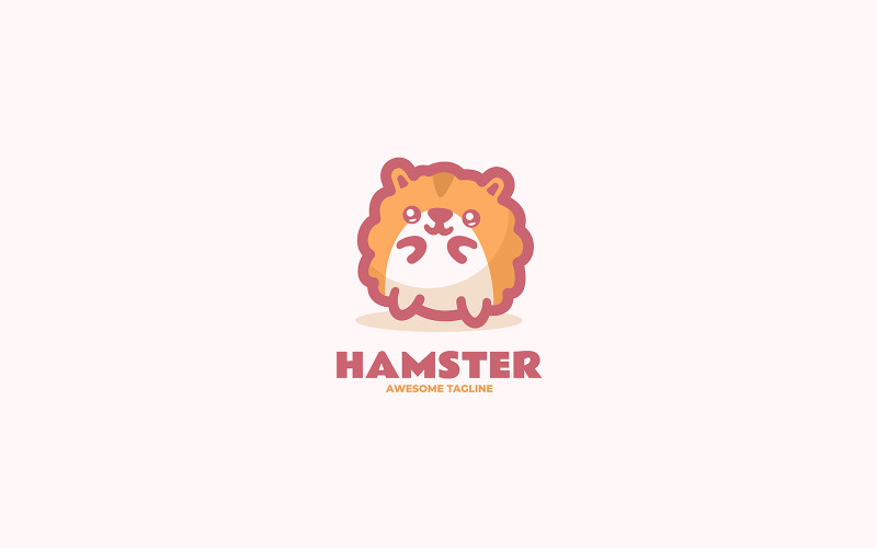 Logo de dessin animé de mascotte de hamster 2