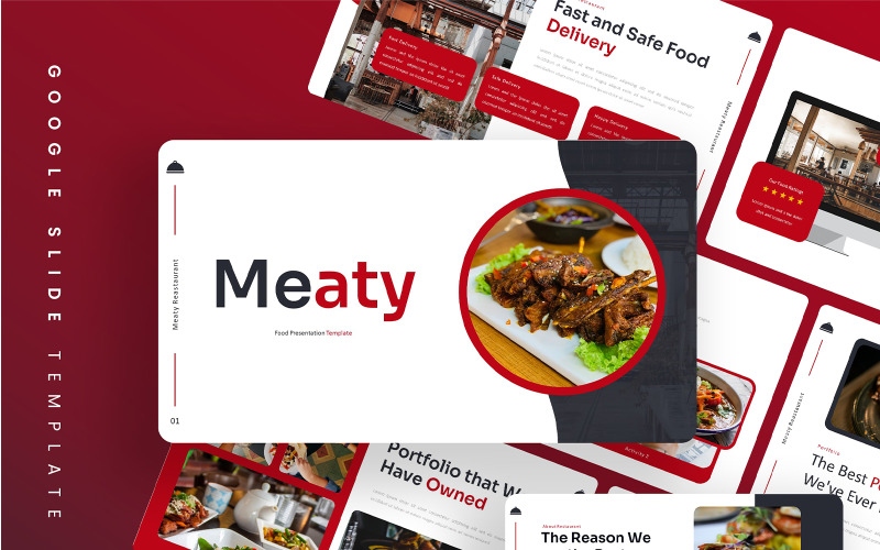 Meaty – Modèle de diapositives Google sur les aliments