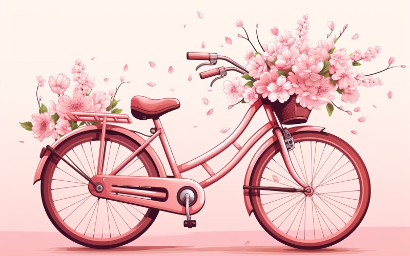 Ciclo con globo rosa decorado para el día de San Valentín 23