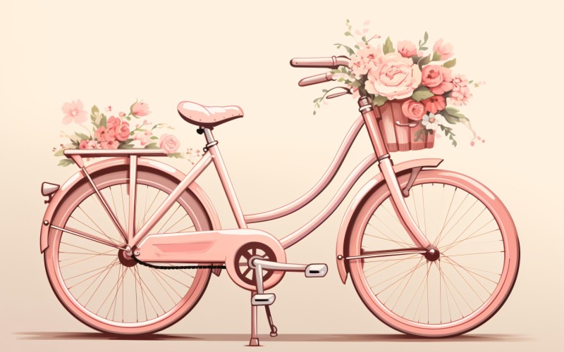 Cykla med rosa ballong dekorerad för alla hjärtans dag 25