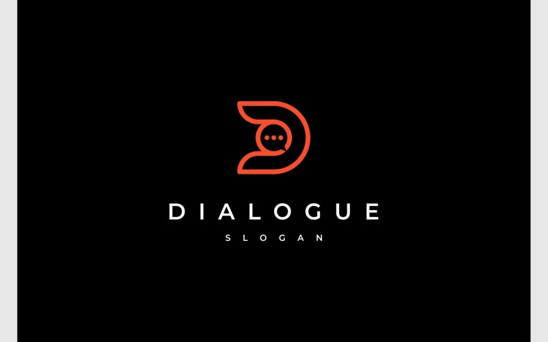 Letter D Bubble Chat Speech Logo