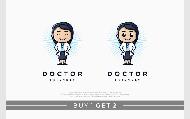 Sevimli Genç Kadın Doktor Karakteri