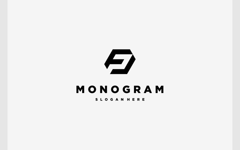 Buchstabe FP geometrisches Monogramm-Logo