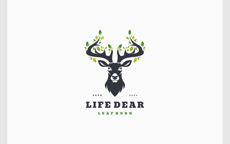 Deer Antler Leaf Natural Horn Logotyp