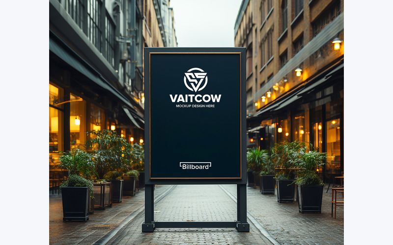Groot reclamebord dat op straat staat psd, buiten reclamebord mockup psd