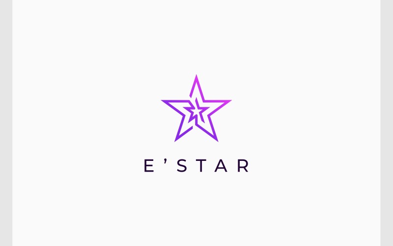 Letter E stervorm eenvoudig logo