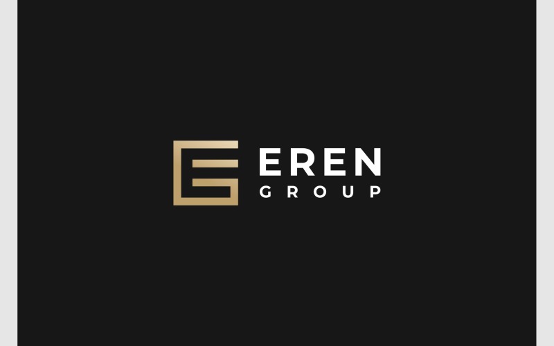 Lettre EG GE Or Luxe Simple Logo