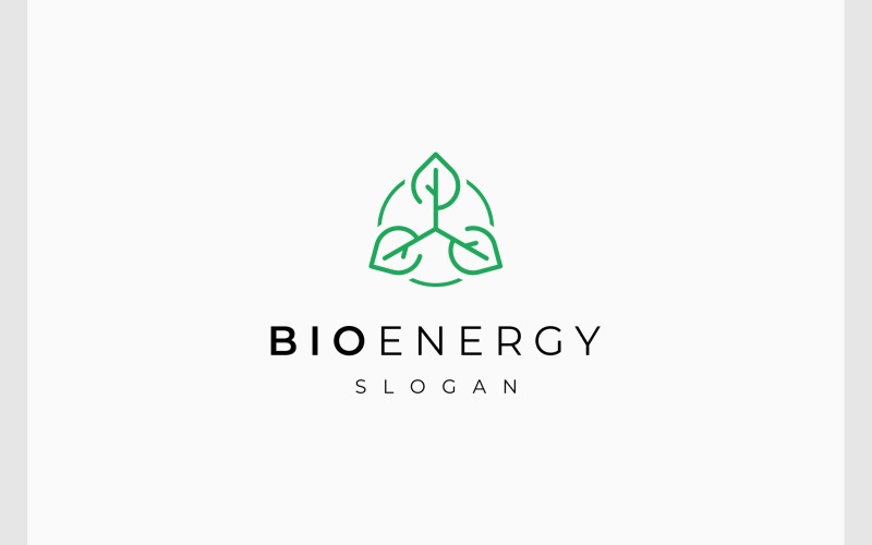 Logo écologique de turbine à feuilles bioénergétique