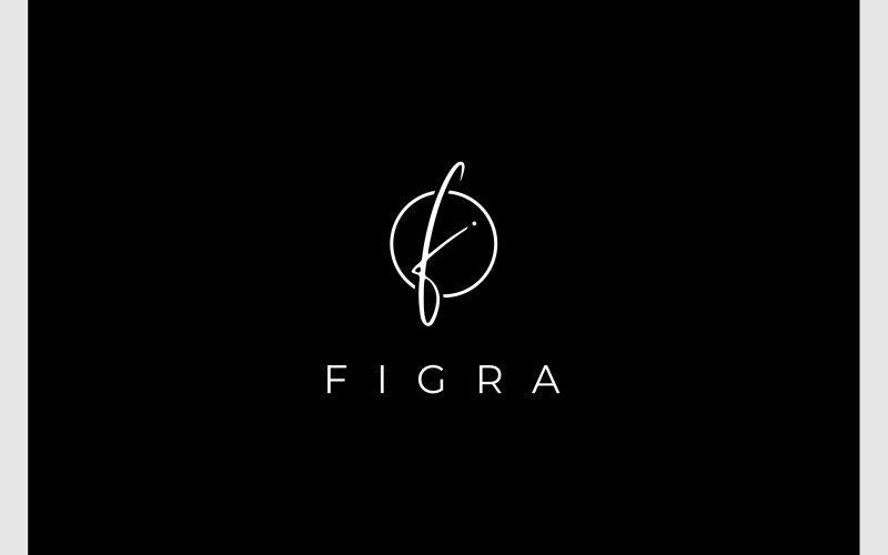 Logotipo de assinatura do script da letra F
