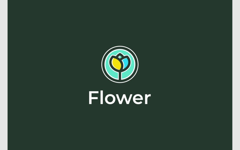 Tulpan blomma blommig enkel logotyp