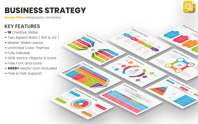 Bedrijfsstrategiediagrammen Google Slides-sjablonen