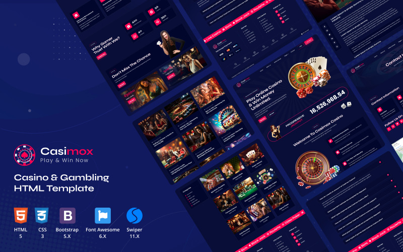 Casimox - HTML-sjabloon voor casino en gokken