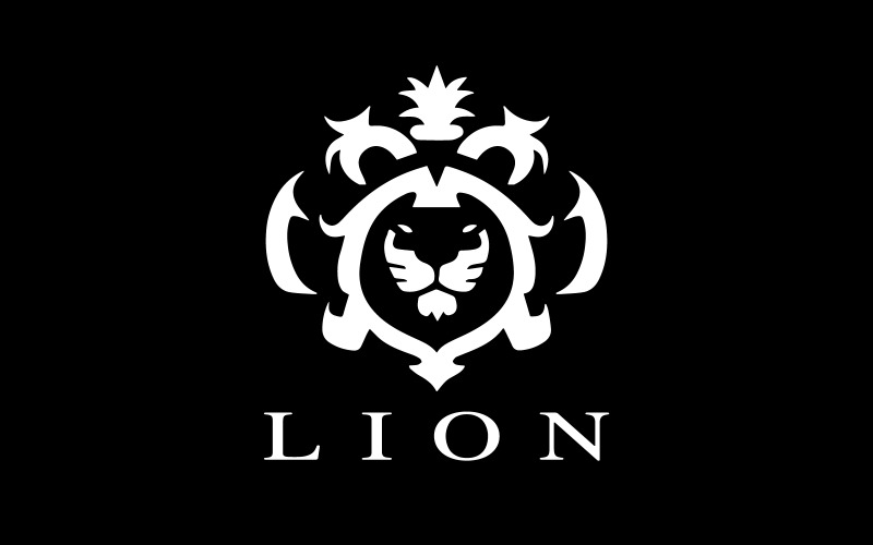Heraldikai oroszlán logó sablon