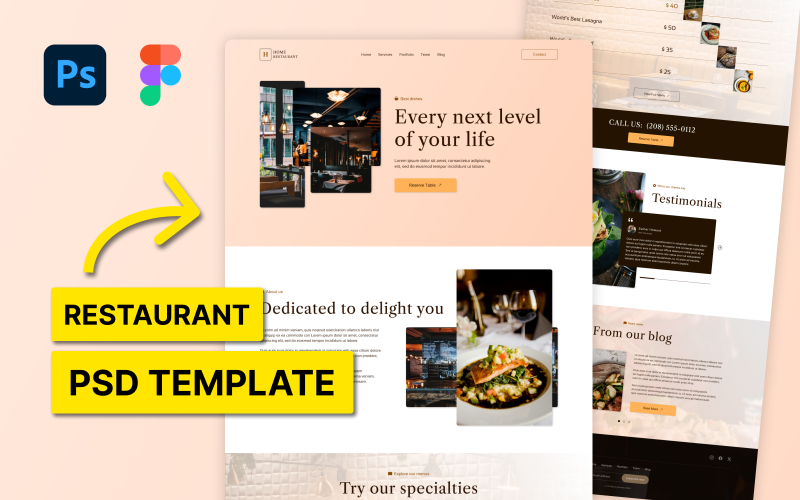 H.Restaurant - PSD Şablonu