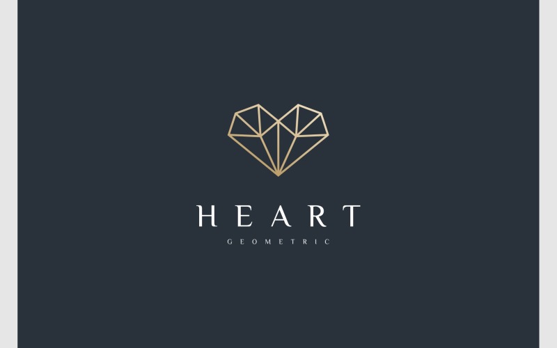 Liefde hart geometrische diamant sieraden Logo