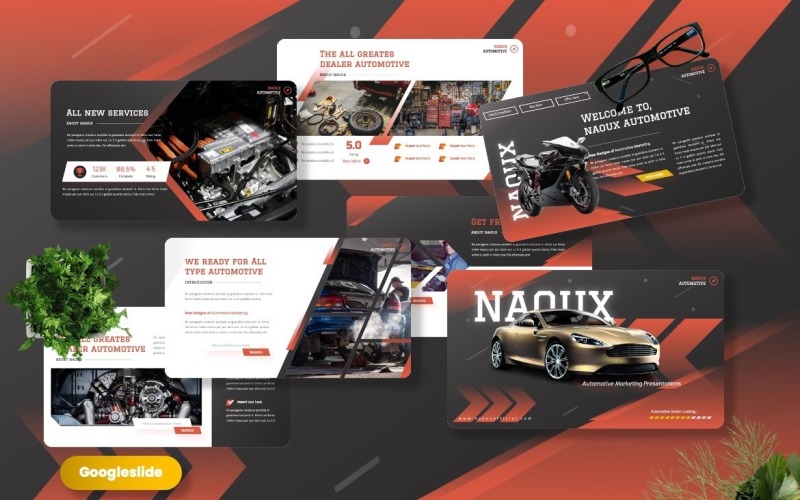 Naoux – szablony slajdów Google dotyczące marketingu motoryzacyjnego